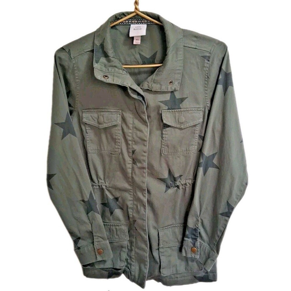 Knox Rose Utility Jacket Women's XS Camouflage Green Button Up Y2K Coat
